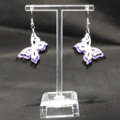 Three Layer Butterflies Matte PLA 3D Printed Earrings - Front