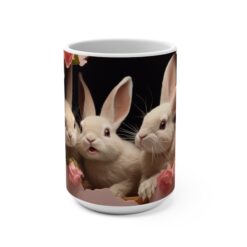 3D Easter Bunnies 15oz Mug - Front