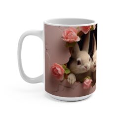 3D Easter Bunnies 15oz Mug - Left