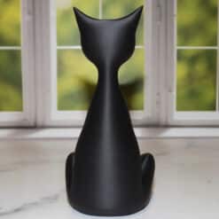 Black Cat Sitting Sculpture - Back
