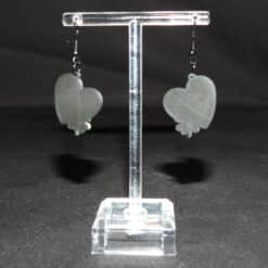 Clover Heart Matte PLA 3D Printed Earrings - Back
