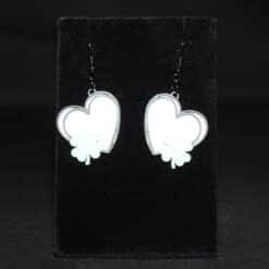 Clover Heart Matte PLA 3D Printed Earrings - Front
