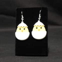 Cracked Easter Egg Matte PLA 3D Printed Earrings - Front
