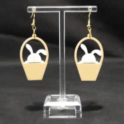 Easter Bunny Basket Matte PLA 3D Printed Earrings - Back
