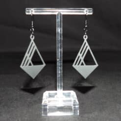 Esencia Geometric Elegance Matte PLA 3D Printed Earrings - Front