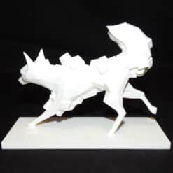 Geometric Abstraction Hunting Fox Sculpture - Left