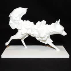 Geometric Abstraction Hunting Fox Sculpture - Right