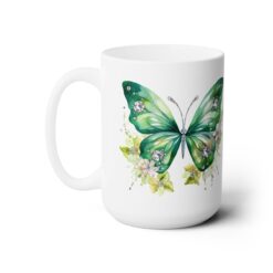 Green Butterflies 15oz Mug - Left