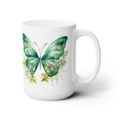Green Butterflies 15oz Mug - Right