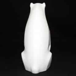 Minimalist Polar Bear Sitting Sculpture - Back