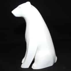 Minimalist Polar Bear Sitting Sculpture - Left