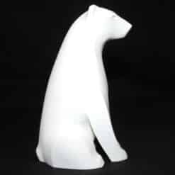 Minimalist Polar Bear Sitting Sculpture - Right