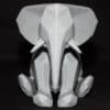 Minimalist Sitting Elephant Sculpture - Front