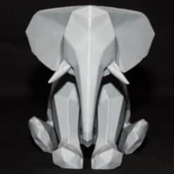 Minimalist Sitting Elephant Sculpture - Front