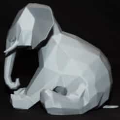 Minimalist Sitting Elephant Sculpture - Left