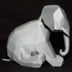 Minimalist Sitting Elephant Sculpture - Right