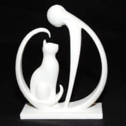 Minimalistic Human and Cat Sculpture - Back