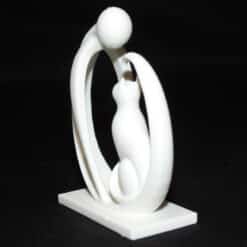 Minimalistic Human and Cat Sculpture - Left