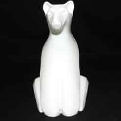 Modern Polar Bear Sitting Sculpture - Front