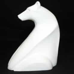 Modern Polar Bear Sitting Sculpture - Left
