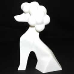Modern Poodle Sitting Sculpture - Left