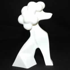 Modern Poodle Sitting Sculpture - Right