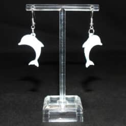 Ocean Whisper Dolphin Matte PLA 3D Printed Earrings - Back