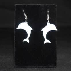 Ocean Whisper Dolphin Matte PLA 3D Printed Earrings - Front