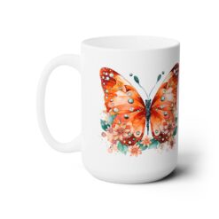 Orange Butterflies 15oz Mug - Left