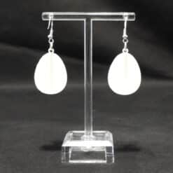 Polka Dotted Easter Egg Matte PLA 3D Printed Earrings - Back