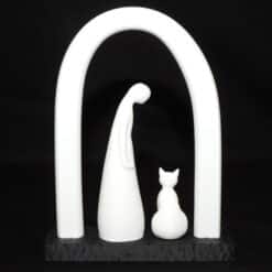 Serene Encounter Minimalist Sculpture - Back
