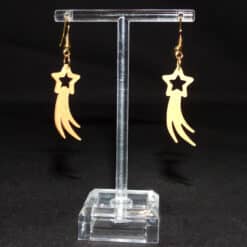 Shooting Star Matte PLA 3D Printed Earrings - Back