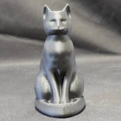 Sitting Black Cat Sculpture - Front