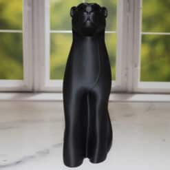Sleek Black Panther Sculpture - Front
