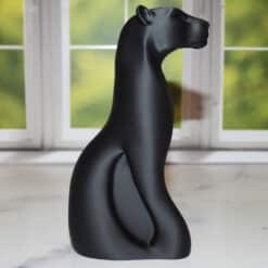 Sleek Black Panther Sculpture - Right