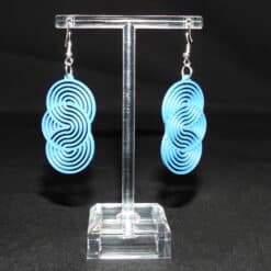 Spiral and Circles Matte PLA 3D Printed Earrings - Back