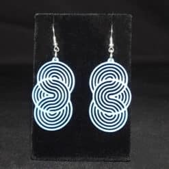 Spiral and Circles Matte PLA 3D Printed Earrings - Front