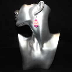 Striped Easter Egg Matte PLA 3D Printed Earrings - Head