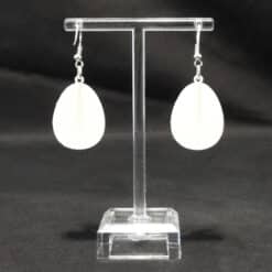 Striped and Polka Dotted Easter Egg Matte PLA 3D Printed Earrings - Back