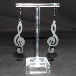 Treble Clef Matte PLA 3D Printed Earrings - Back