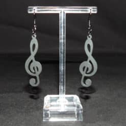 Treble Clef Matte PLA 3D Printed Earrings - Front