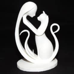 Woman and Cat Minimalist Sculpture - Front