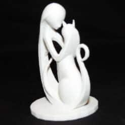 Woman and Cat Minimalist Sculpture - Left