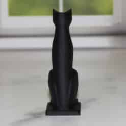 Black Cat Egyptian Pose Sculpture - Back