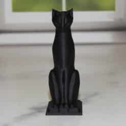 Black Cat Egyptian Pose Sculpture - Front