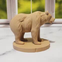 Carved Wood-Style Bear Sculpture - Right