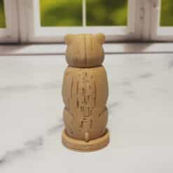 Carved Wood-Style Bear Totem - Back