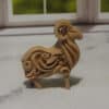 Carved Wood-Style Bighorn Sheep Sculpture - Right