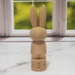 Carved Wood-Style Bunny Totem Pole - Back