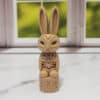 Carved Wood-Style Bunny Totem Pole - Front